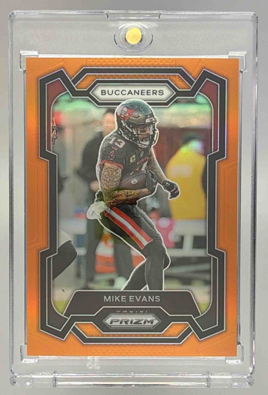 Card image for 2023 Panini Football Prizm Mike Evans Orange /249 #279 Tampa Bay Buccaneers