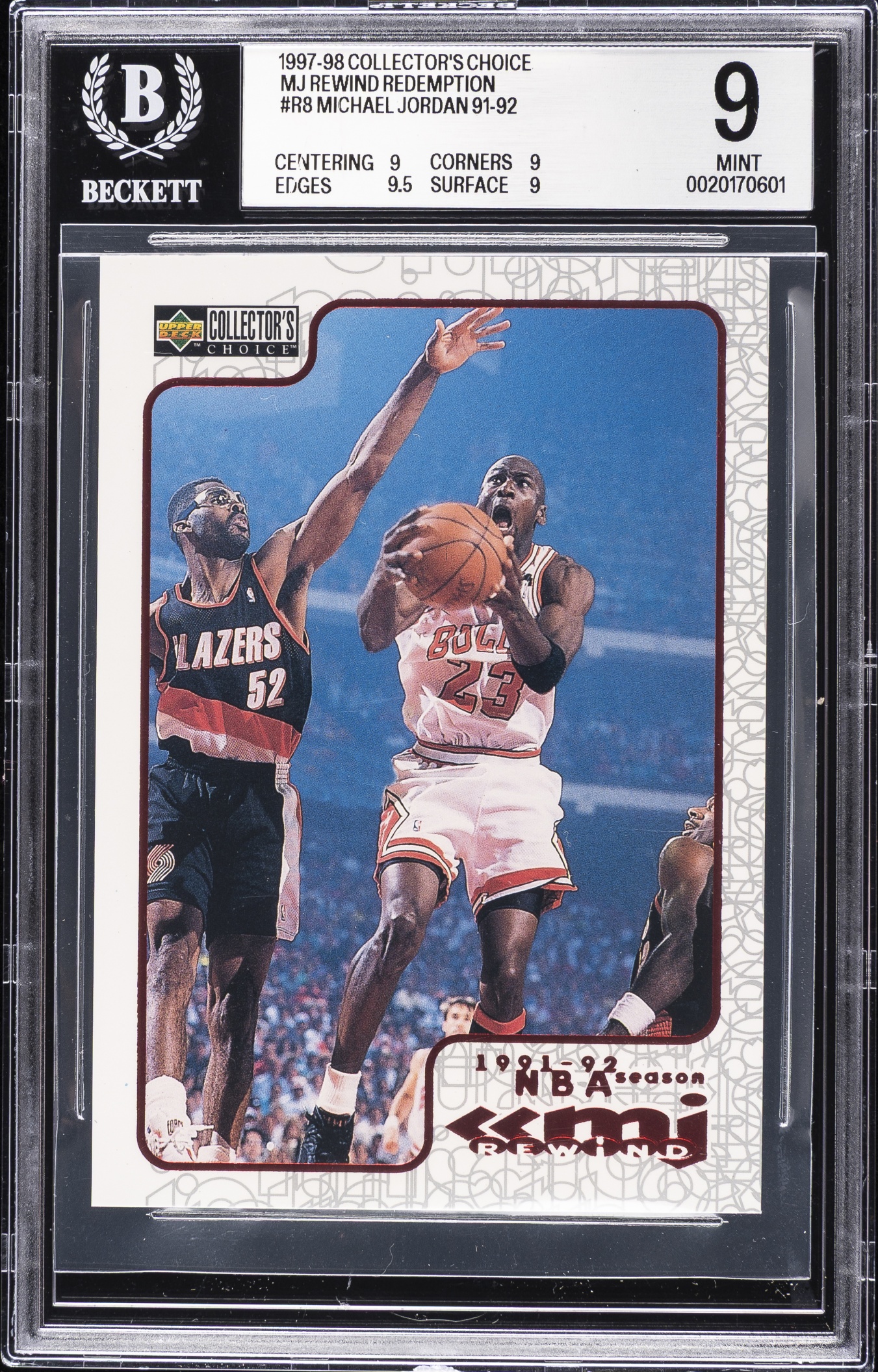 1997 Upper Deck Collector's Choice Michael Jordan MJ Rewind Exchange #R8 BGS 9