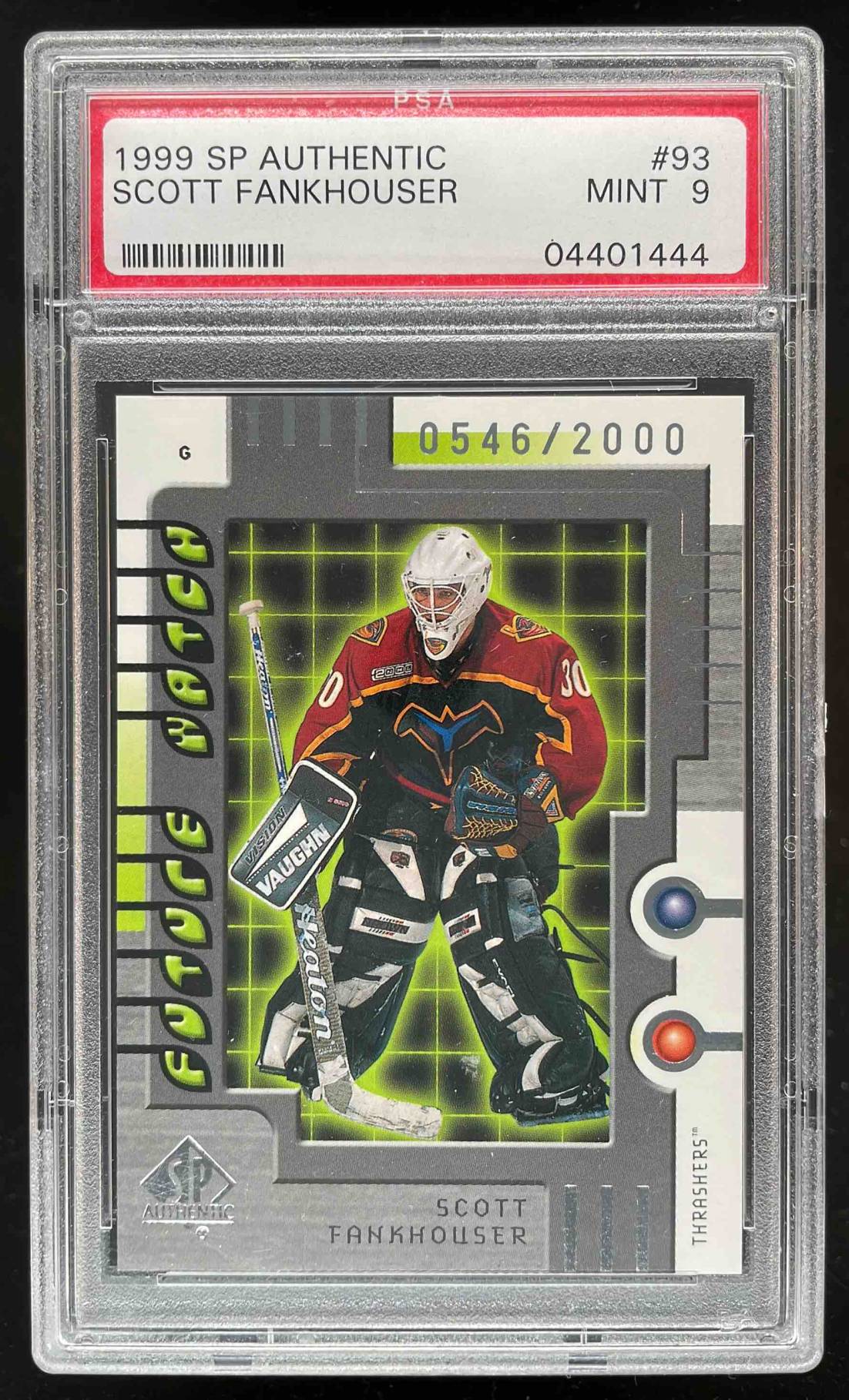 Card image for 1999-00 SPA SP AUTHENTIC SCOTT FANKHOUSER /2000 #93 RC PSA 9 POP 2 NONE HIGHER