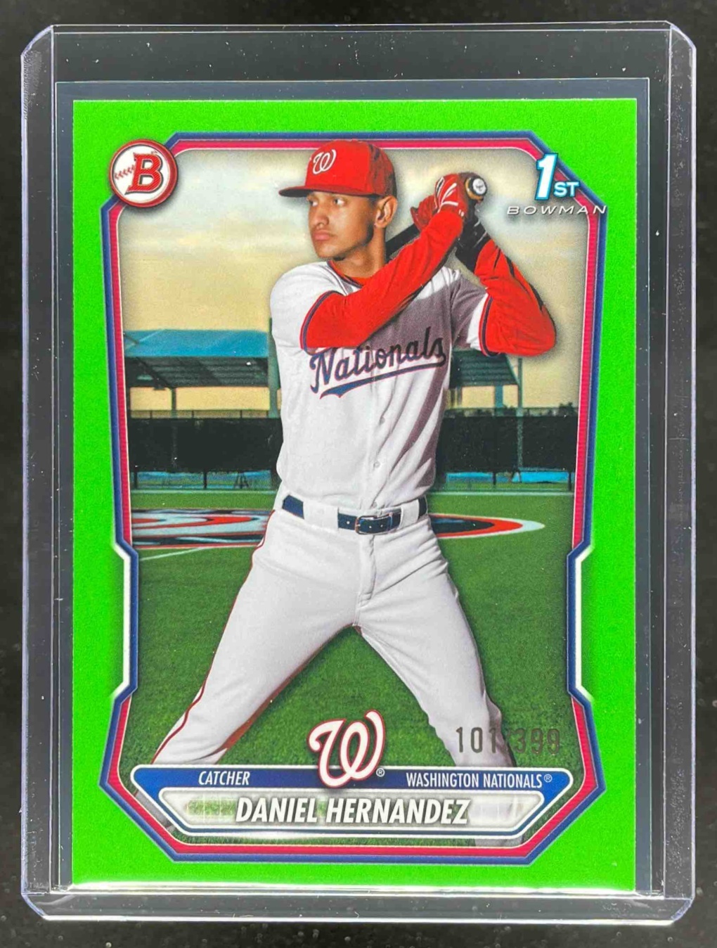 Card image for 2026 Bowman Daniel Hernandez Neon Green Border /399 #BP-97 1st Prospect