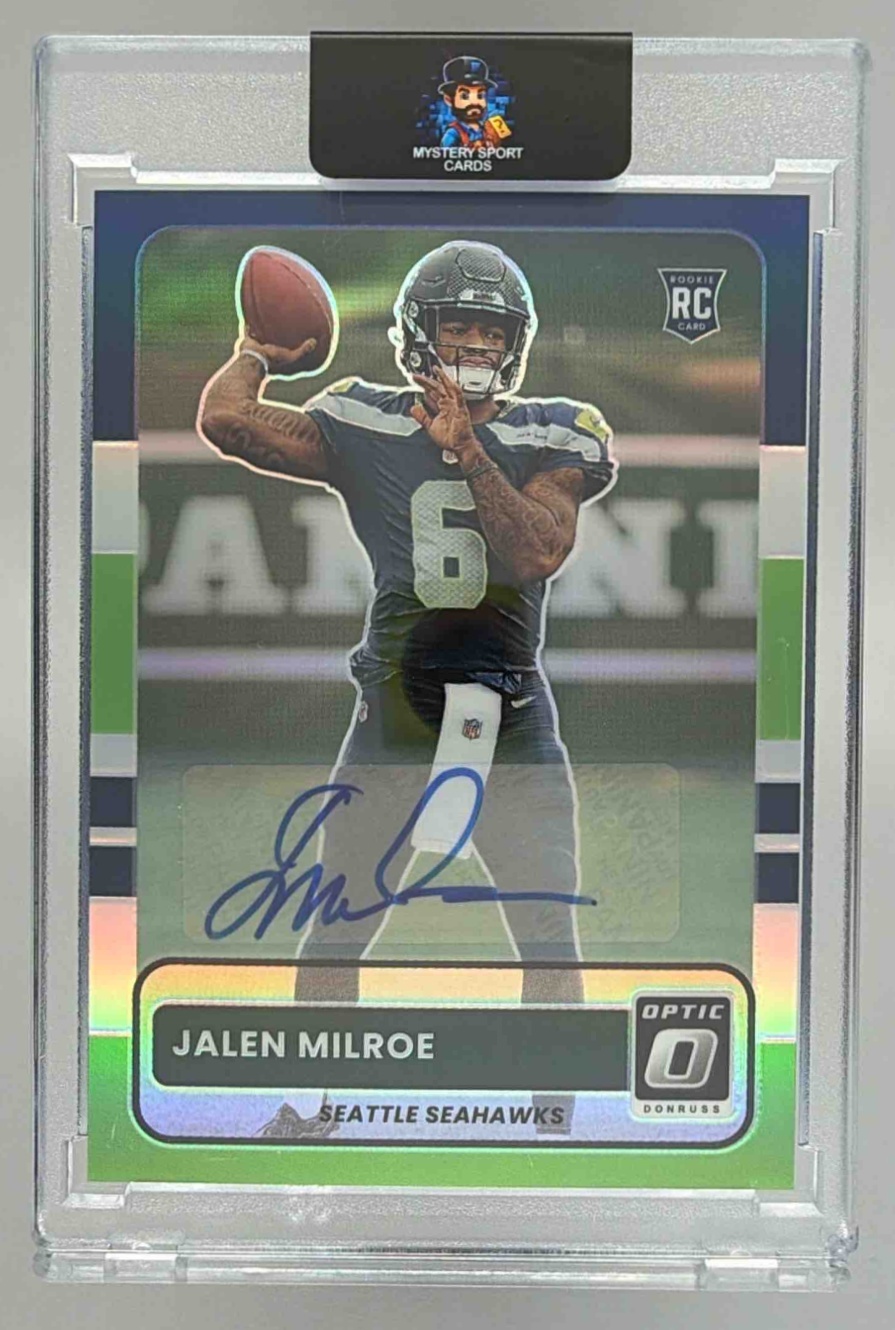 Card image for 2025 Panini Donruss Optic Jalen Milroe 2015 Retro #14 RC Seahawks