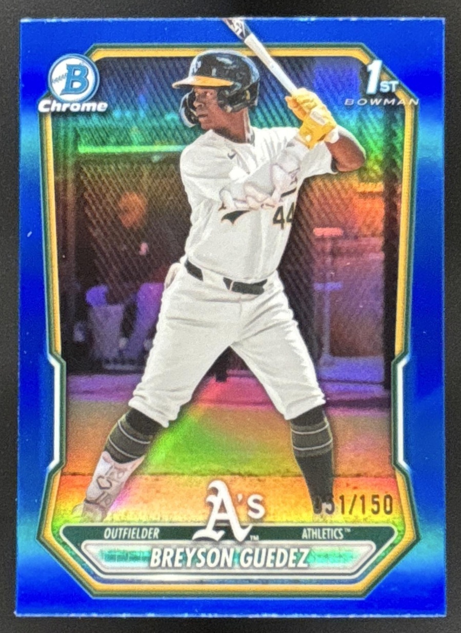 Card image for Breyson Guedez 2026 Bowman Blue Refractor /150 Chrome Prospects Athletics