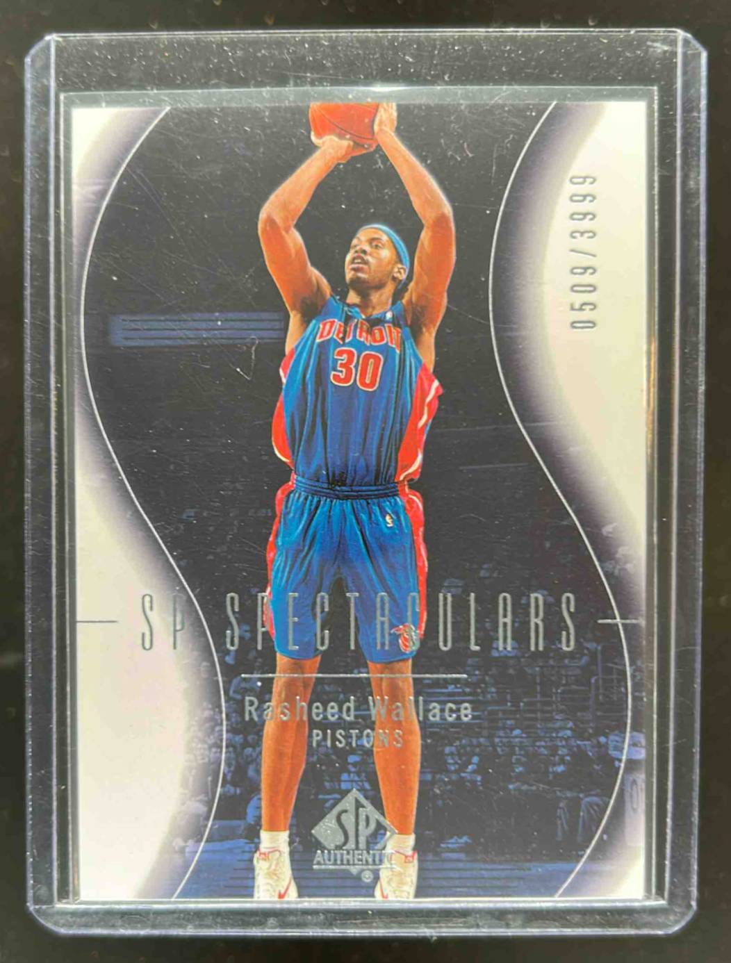 Card image for 2003-04 SP AUTHENTIC RASHEED WALLACE /3999 #93 DETROIT PISTONS