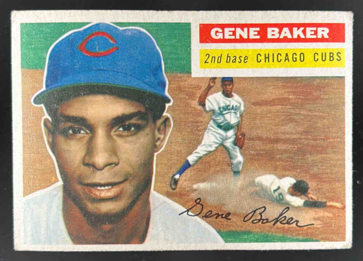 Card image for 1956 TOPPS BASEBALL GENE BAKER #142A CHICAGO CUBS