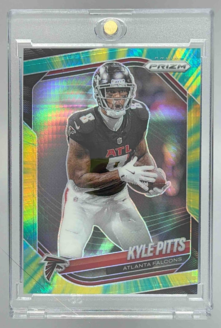 Card image for 2025 Panini Football Prizm Kyle Pitts Hyper /200 #222 Atlanta Falcons
