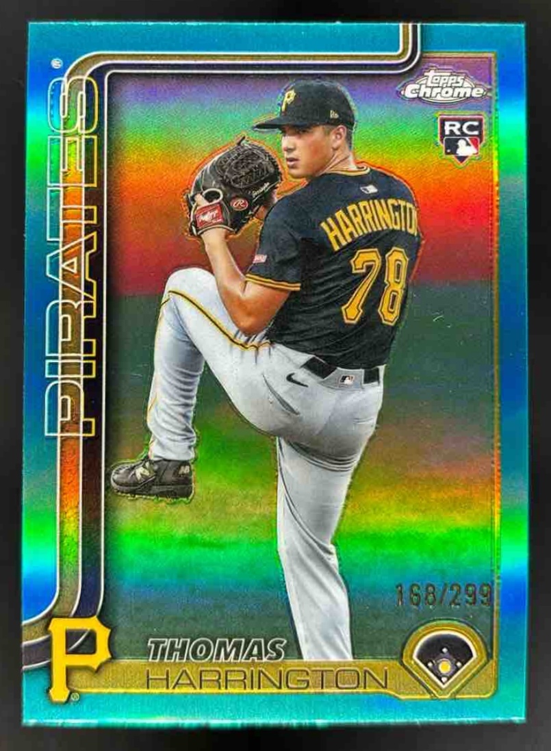 Card image for 2025 Topps Chrome Update Thomas Harrington Teal Refractor /299 RC