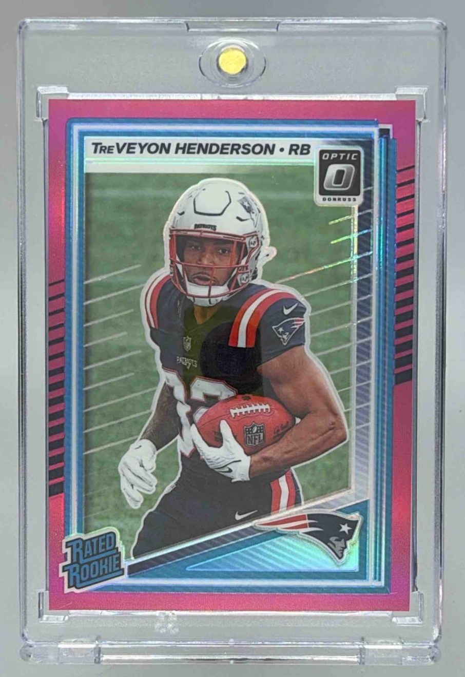 Card image for 2025 Panini Donruss Optic TreVeyon Henderson Rated Rookie #248 Patriots