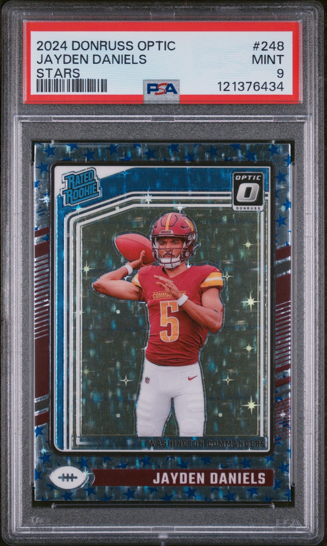 Card image for 2024 Panini Donruss Optic Jayden Daniels Stars #248 Rated Rookie Commanders