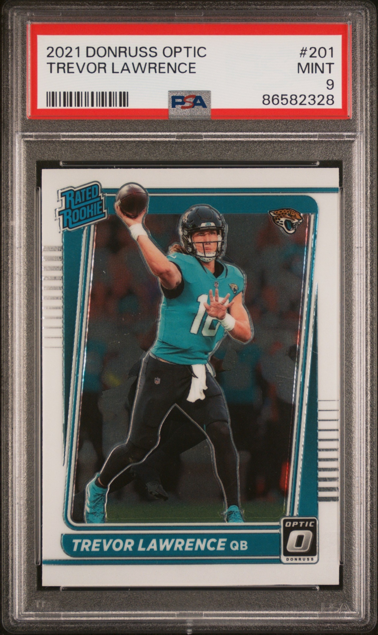 Card image for 2021 Panini Donruss Optic Trevor Lawrence #201 RC Rated Rookie Jaguars