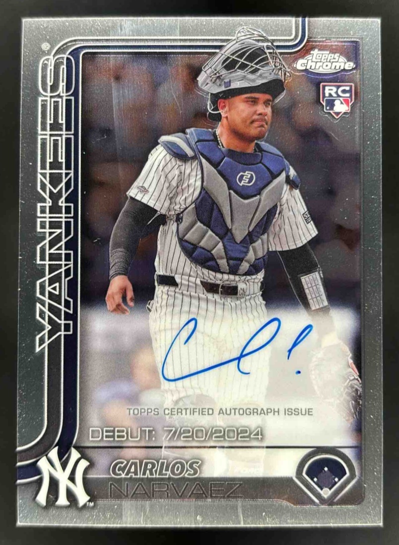 Card image for 2025 Topps Chrome Update Carlos Narvaez Rookie Debut Auto #CRDA-CN RC Yankees