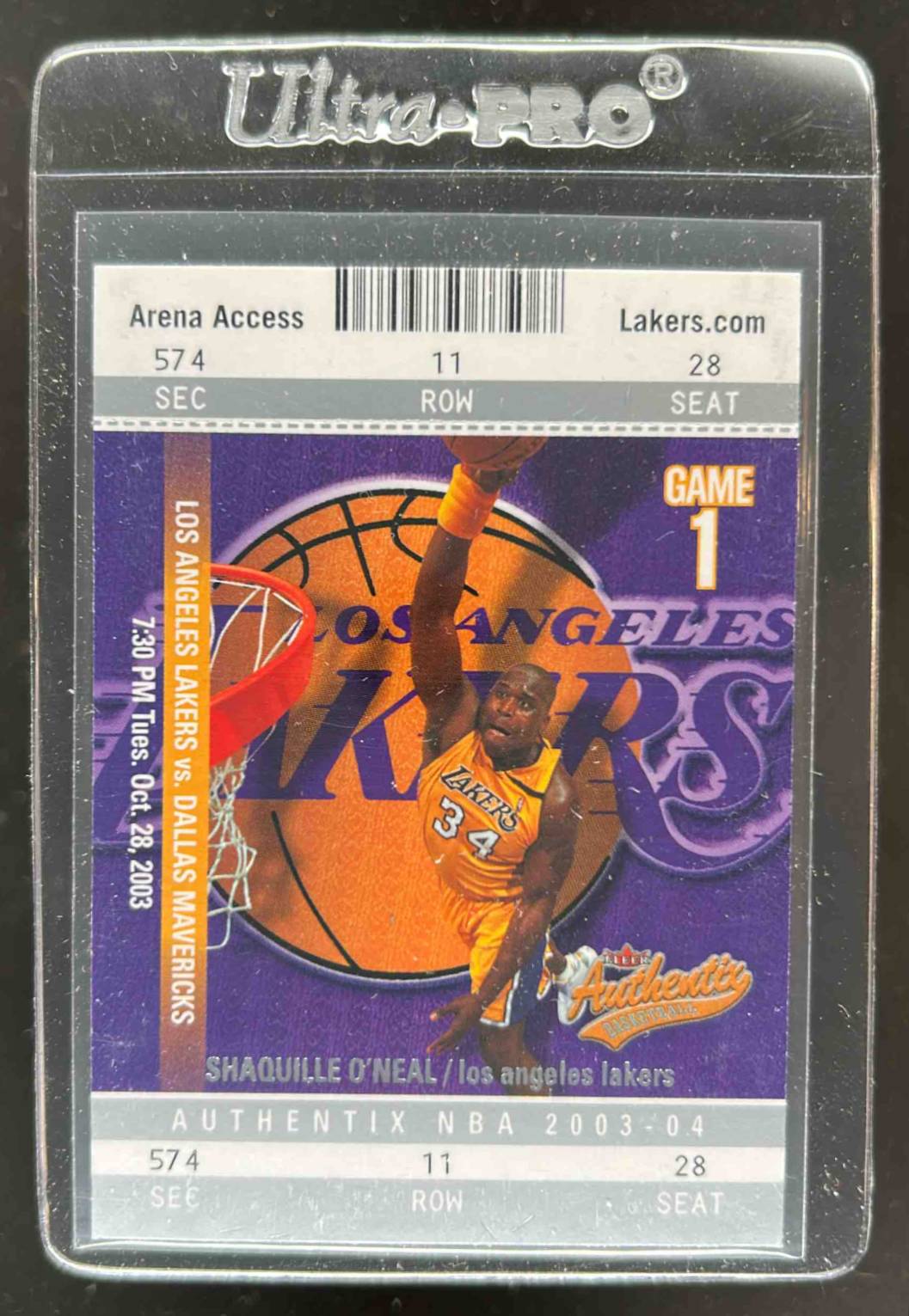 Card image for 2003-04 FLEER AUTHENTIX SHAQUILLE O'NEAL #57 LOS ANGELES LAKERS