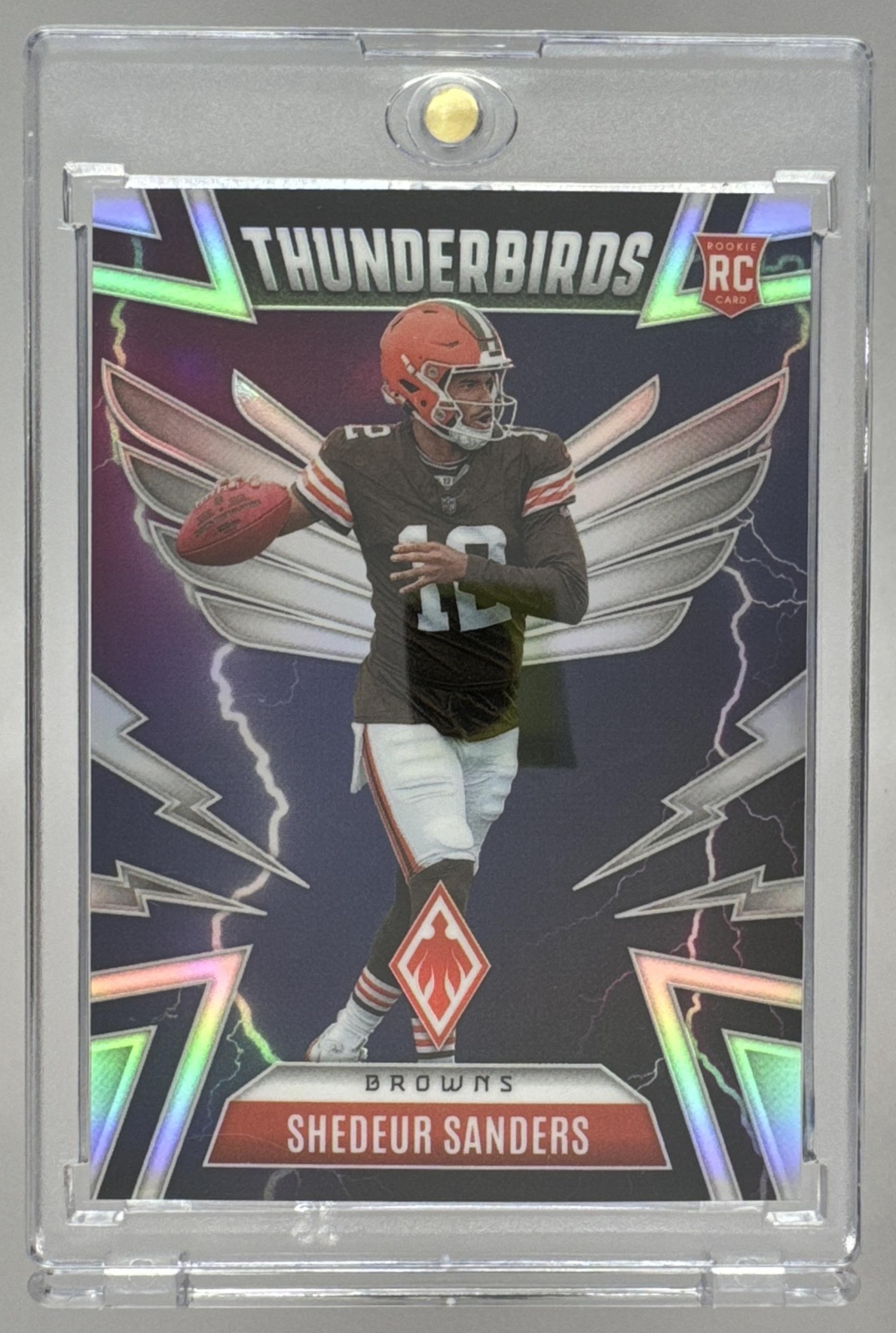 Card image for 2025 Panini Phoenix Shedeur Sanders Thunderbirds #13 RC Browns