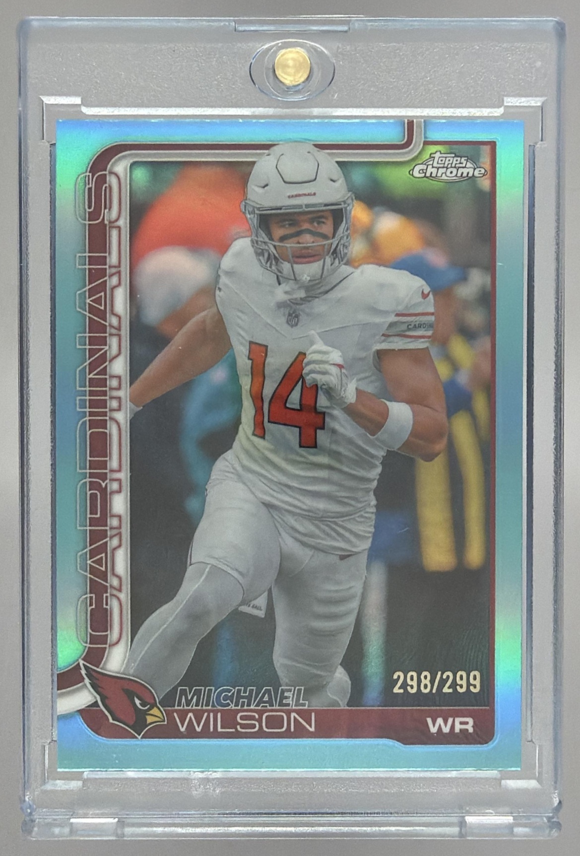 Card image for 2025 Topps Chrome Michael Wilson Teal Refractor /299 #2 Cardinals