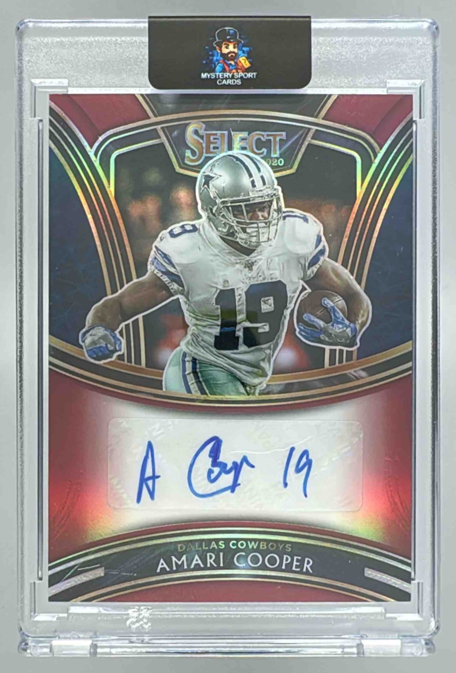 Card image for 2020 Panini Select Amari Cooper Signatures Red Prizm /50 #SS-ACO Auto Cowboys