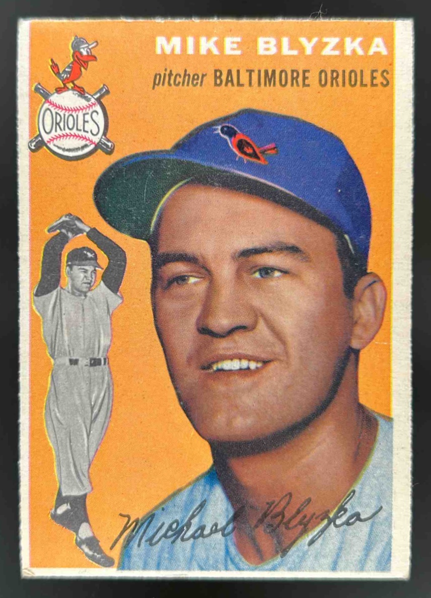 Card image for 1954 TOPPS BASEBALL MIKE BLYZKA #152 RC BALTIMORE ORIOLES