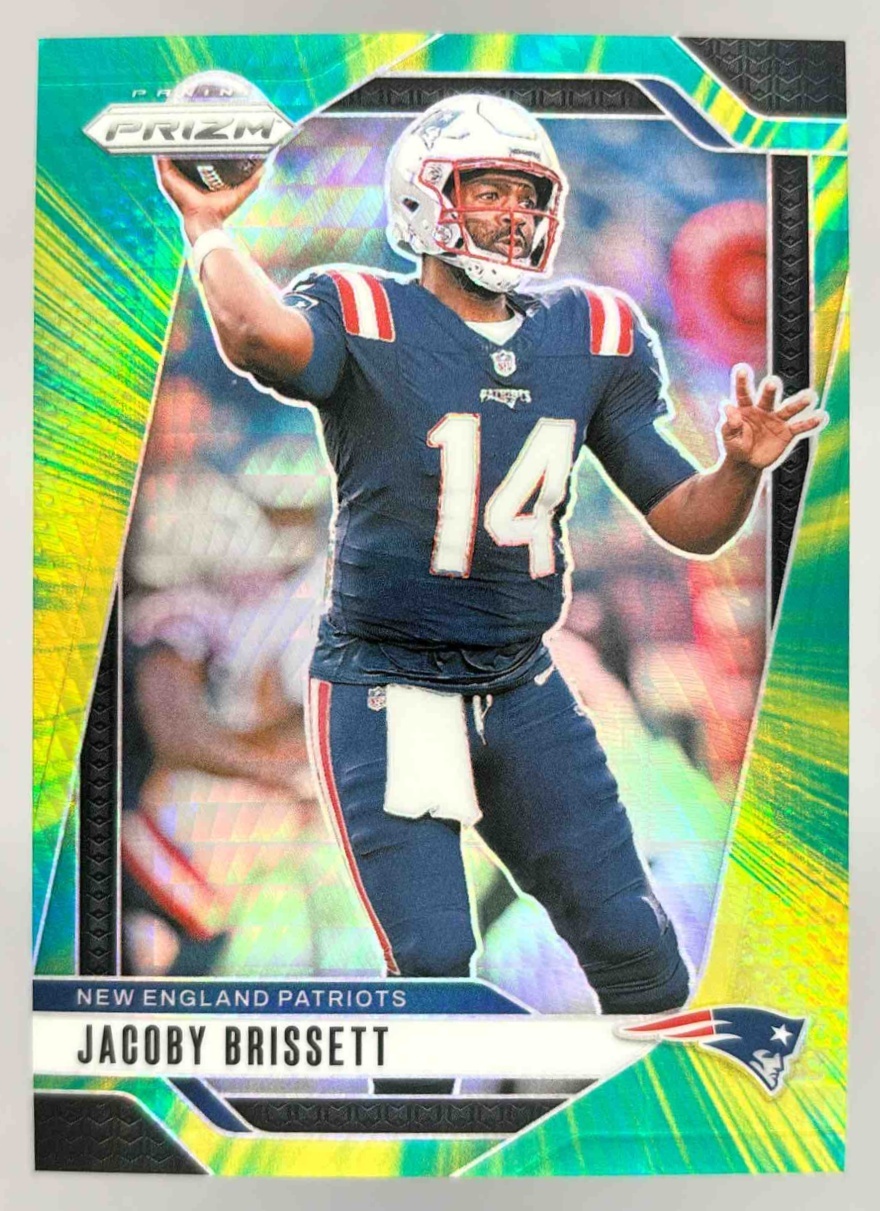 Card image for 2024 Panini Football Prizm Jacoby Brissett Hyper /180 #194 New England Patriots