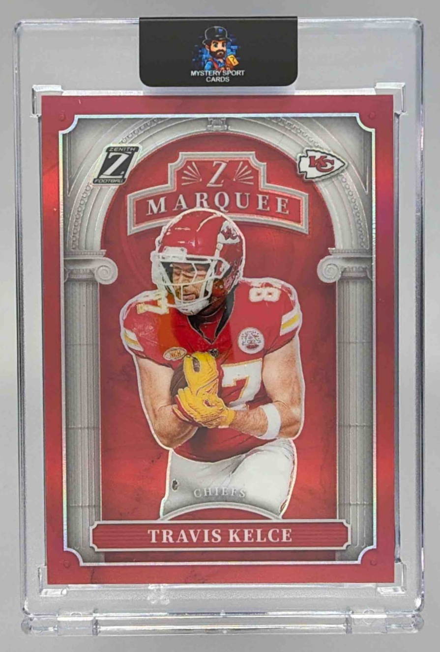 Card image for 2024 Panini Zenith Travis Kelce Z Marquee Red /49 #29 Chiefs