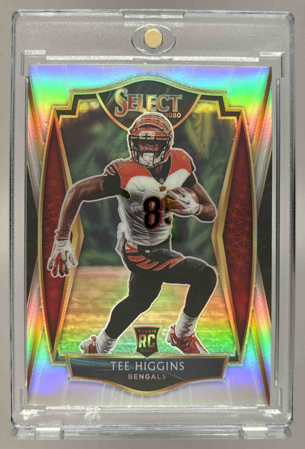 Card image for 2020 Panini Select Tee Higgins Silver Prizm #160 RC Premier Bengals