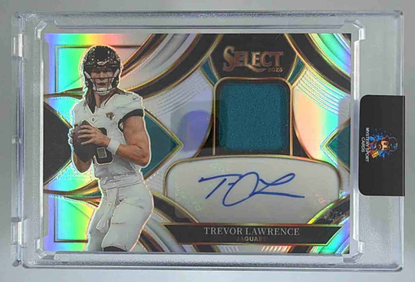 Card image for 2025 Panini Select Trevor Lawrence Signature Memorabilia Silver Prizm /249 #SME-TLE MEM Auto Jaguars