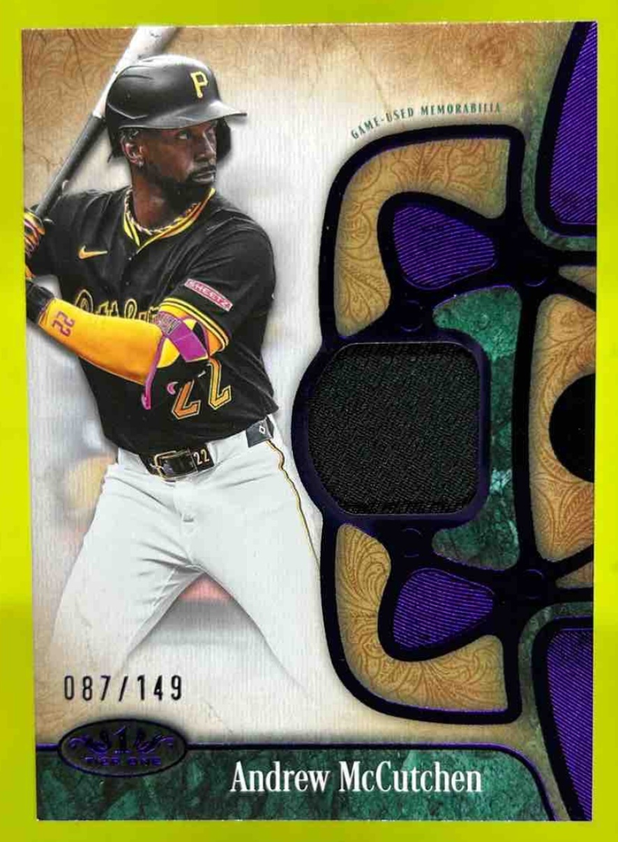 Card image for Andrew McCutchen 2026 Topps Tier One Relic Purple Foil /149