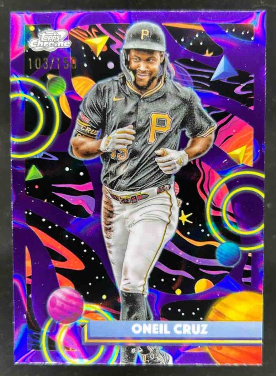 Card image for Oneil Cruz 2025 Topps Cosmic Chrome Purple Nebula Refractor /150
