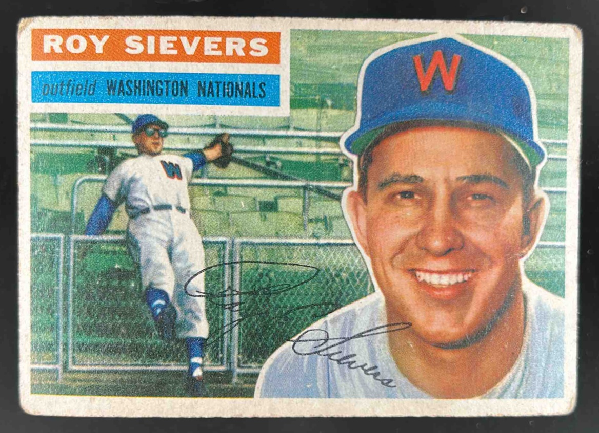 Card image for 1956 TOPPS BASEBALL ROY SIEVERS #75A