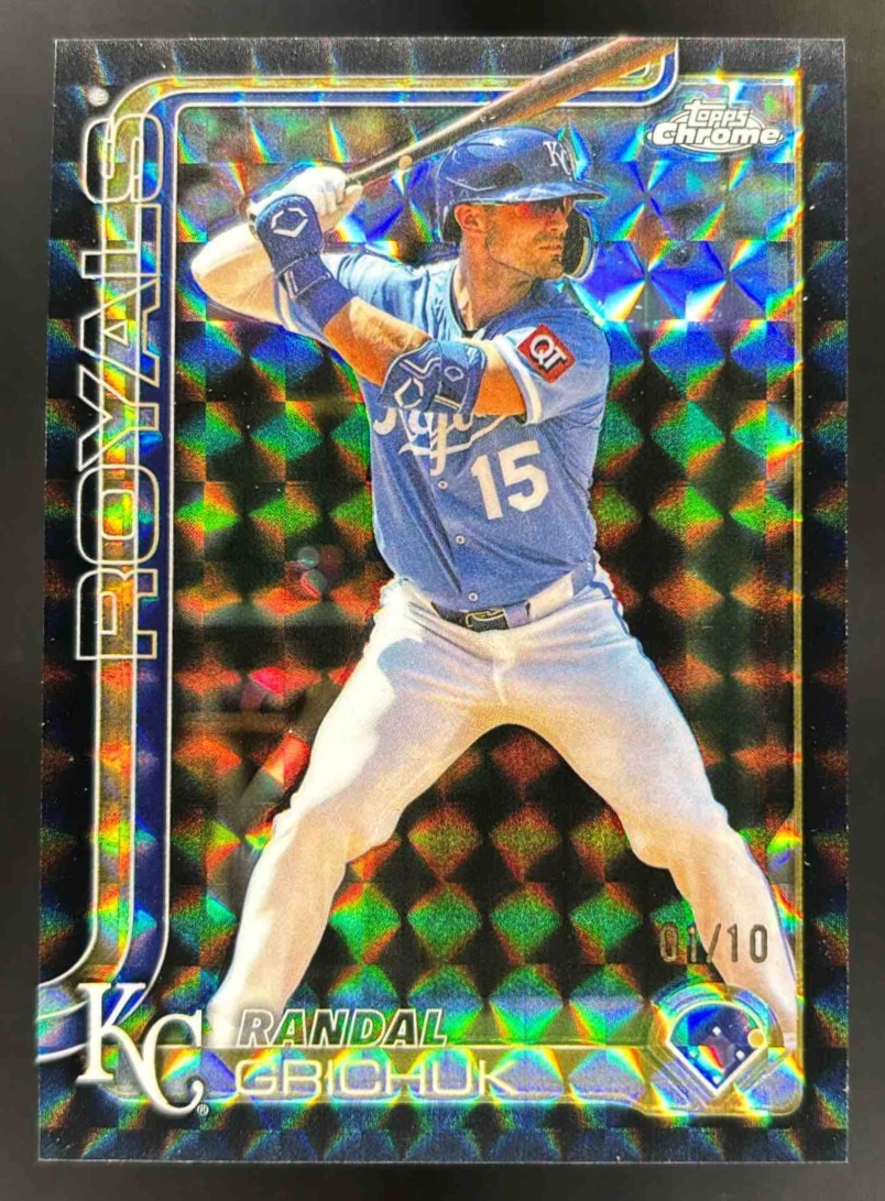 Card image for 2025 Topps Chrome Update Randal Grichuk Black Geometric Refractor /10