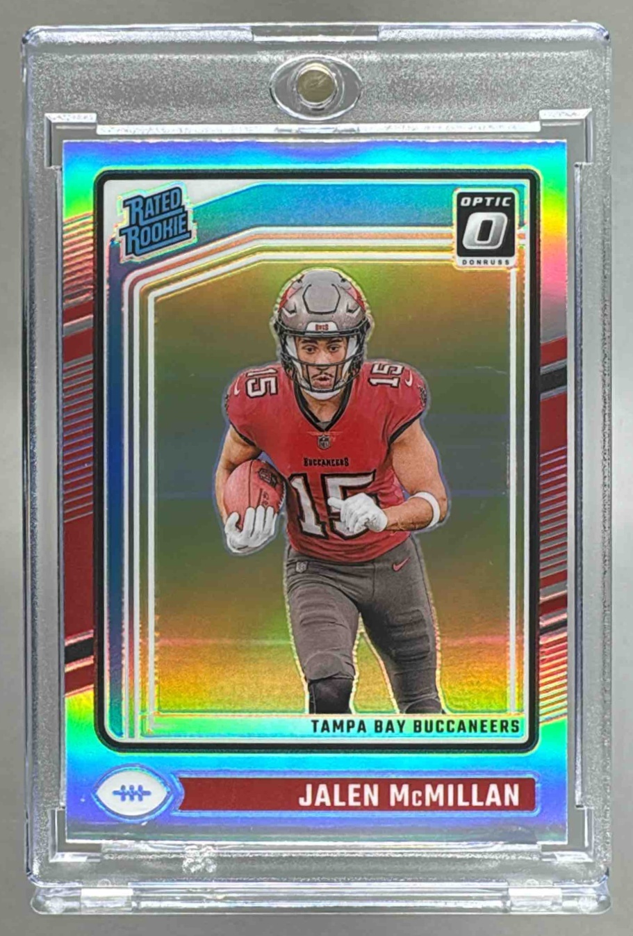 Card image for 2024 Panini Donruss Optic Jalen McMillan Holo #239 Rated Rookie Buccaneers