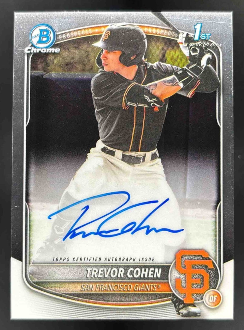 Card image for 2025 Bowman Draft Trevor Cohen Chrome Prospect Auto #CPA-TC Giants