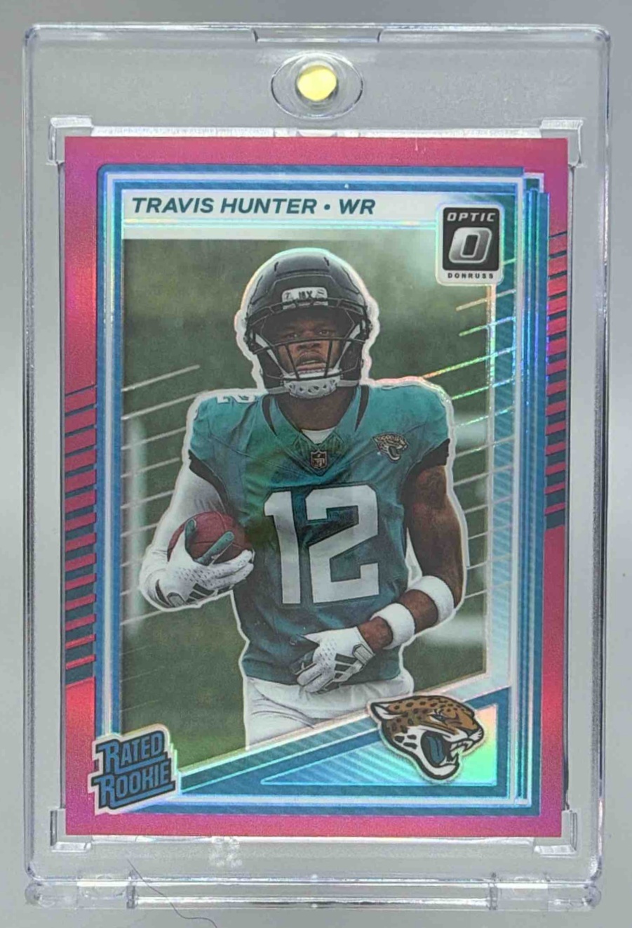 Card image for 2025 Panini Donruss Optic Travis Hunter Rated Rookie #201 Jaguars