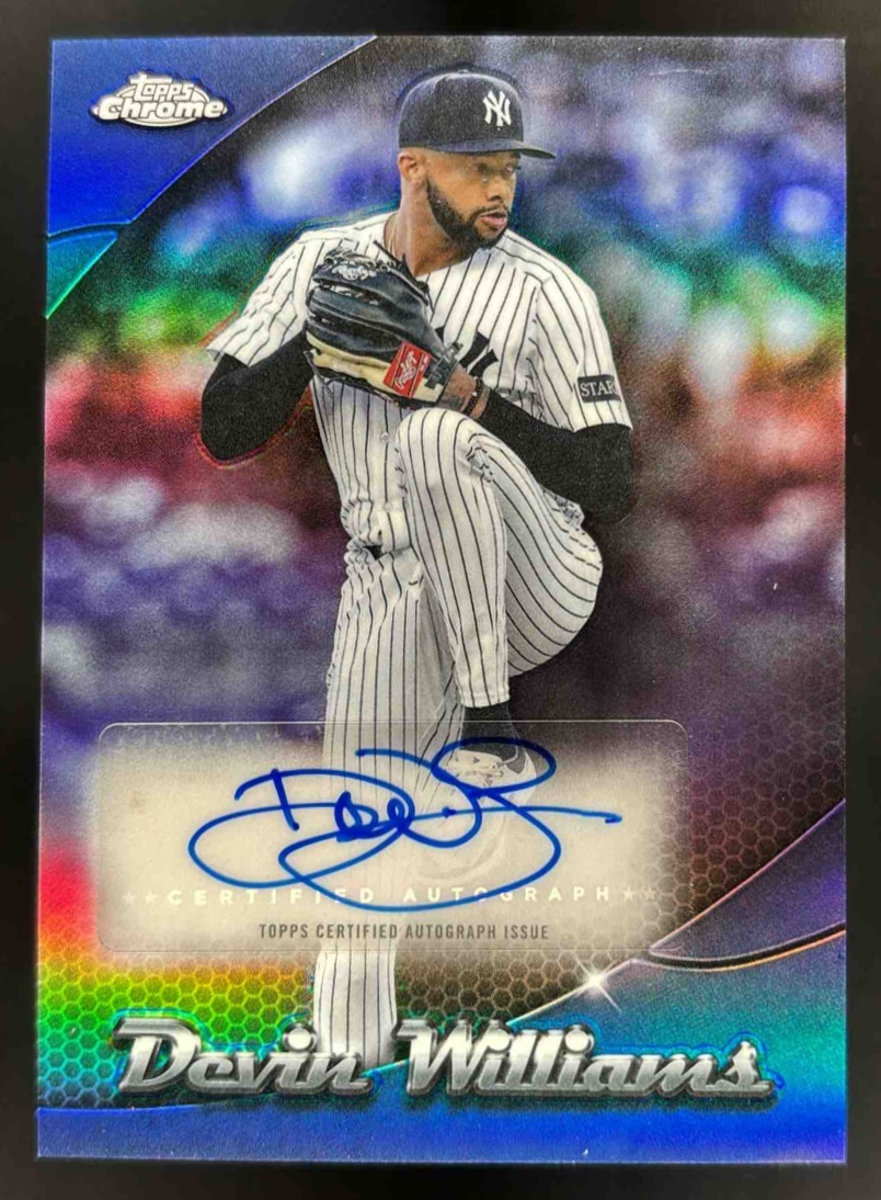 Card image for 2025 Topps Chrome Update Devin Williams ography #CHRU-DW Auto Yankees