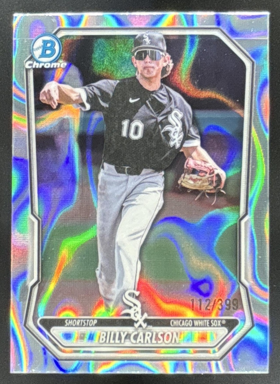 Card image for Billy Carlson 2026 Bowman Lava Refractor /399 Chrome Prospects Chicago White Sox