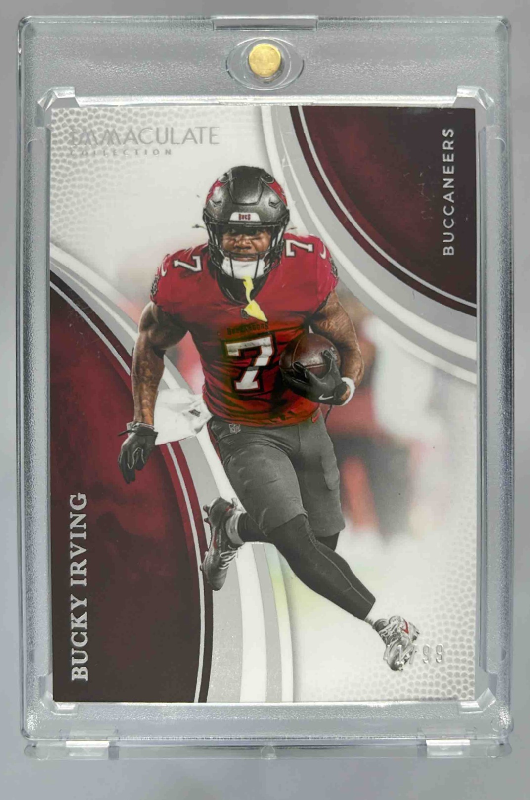 Card image for 2025 Panini Immaculate Collection Bucky Irving /99 #59 Action Variation Buccaneers
