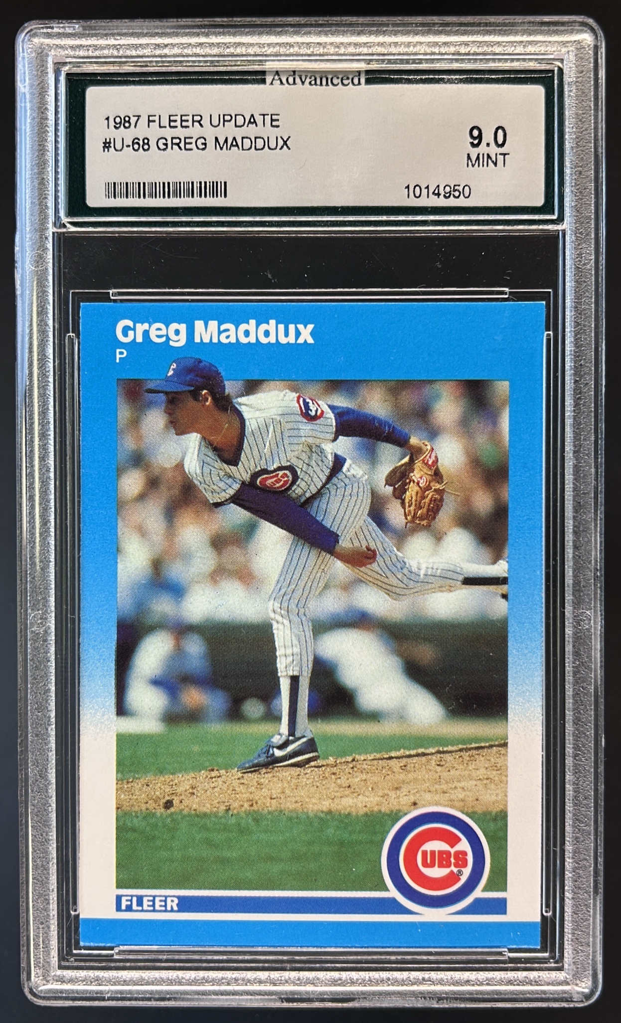 Card image for 1987 FLEER UPDATE GREG MADDUX #U-68 RC AGS 9 MINT ROOKIE CHICAGO CUBS
