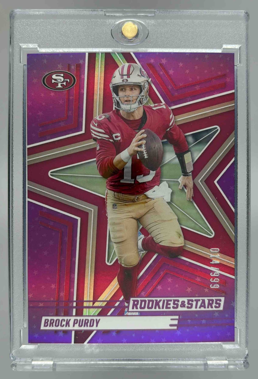 Card image for 2025 Panini Rookies & Stars Brock Purdy Purple /999 #20 49ers