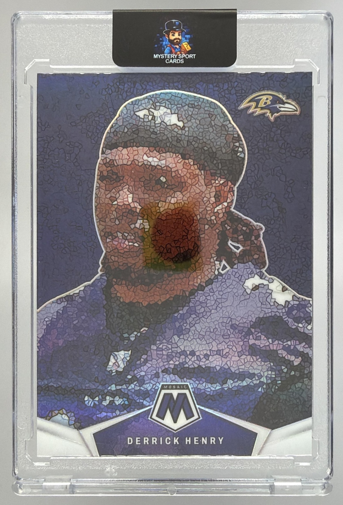 Card image for 2024 Panini Football Mosaic Derrick Henry Micro Mosaic #MM-DHY Baltimore Ravens