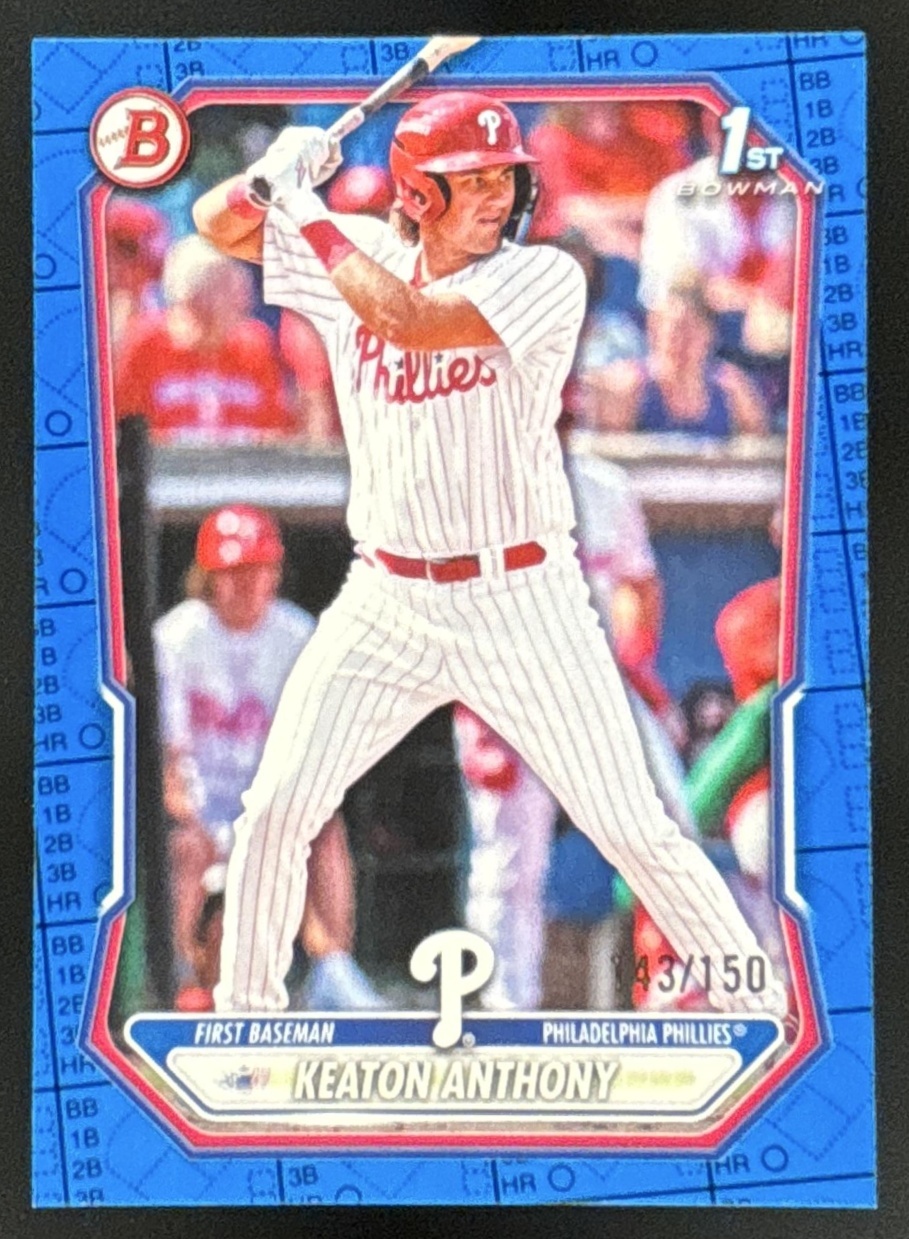 Card image for Keaton Anthony 2026 Bowman Blue Pattern /150 Prospects Philadelphia Phillies