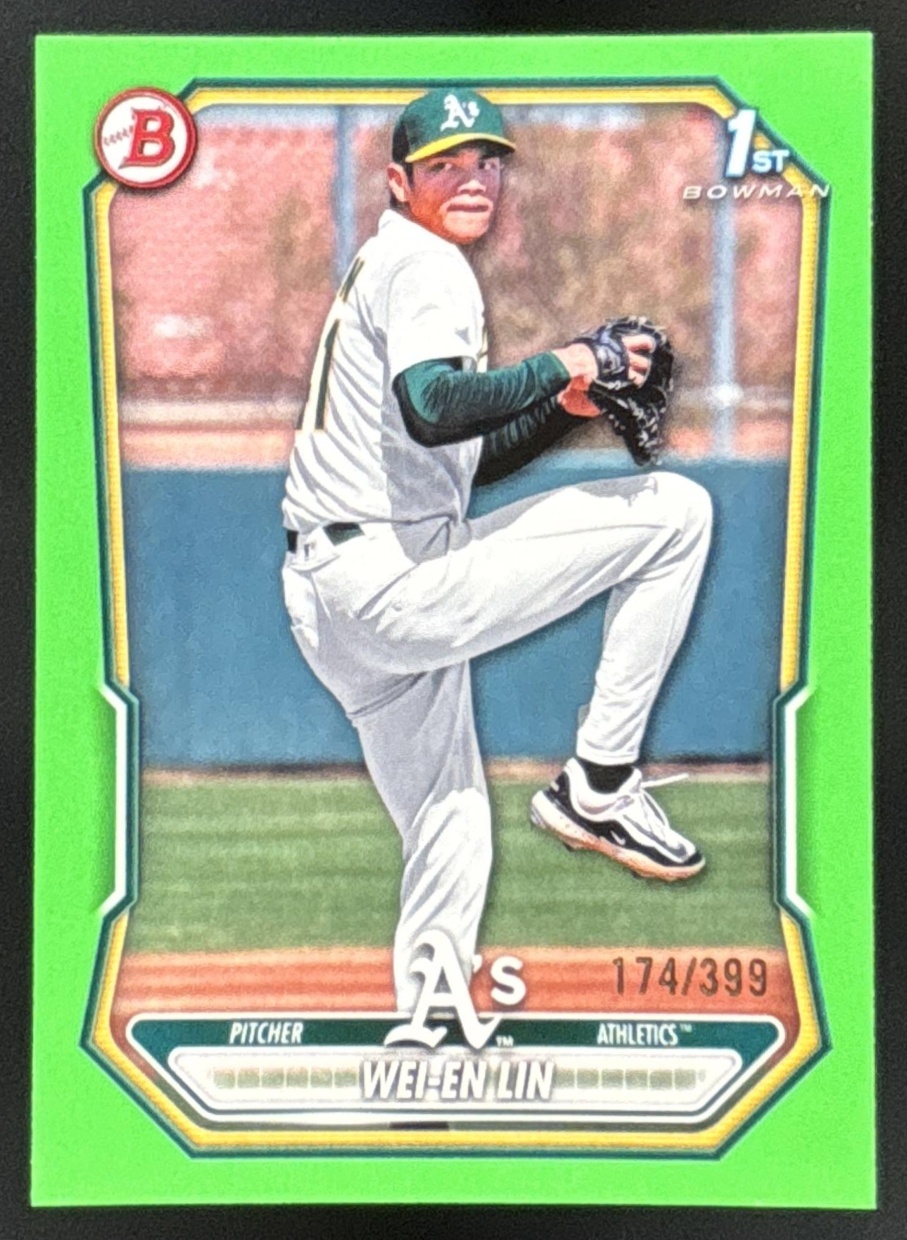 Card image for Wei-En Lin 2026 Bowman Neon Green Border /399 Prospects Athletics