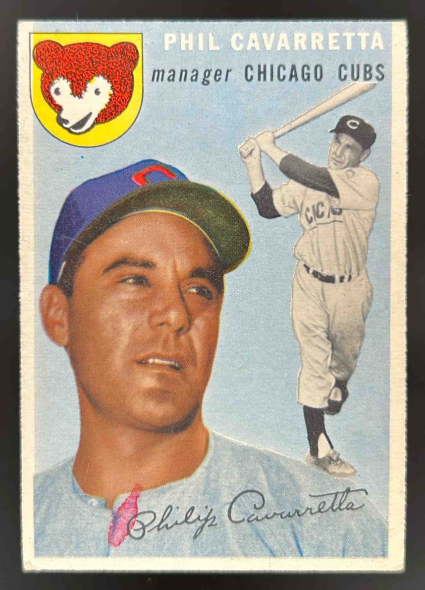 Card image for 1954 TOPPS BASEBALL PHIL CAVARRETTA #55 CHICAGO CUBS