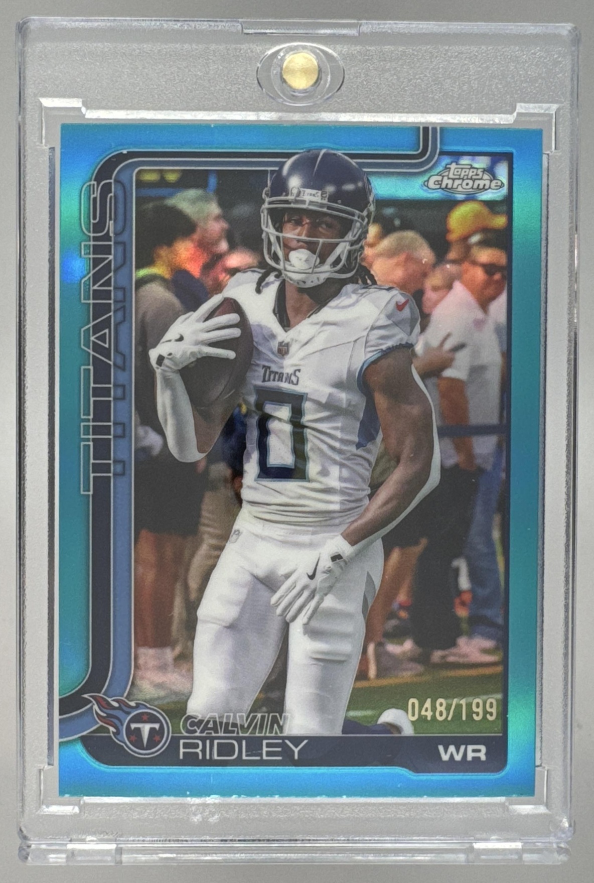 Card image for 2025 Topps Chrome Calvin Ridley Aqua Refractor /199 #291 Titans