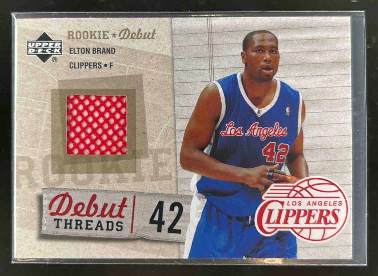 Card image for 2005-06 UPPER DECK ROOKIE DEBUT ELTON BRAND THREADS #DT-EB LOS ANGELES CLIPPERS