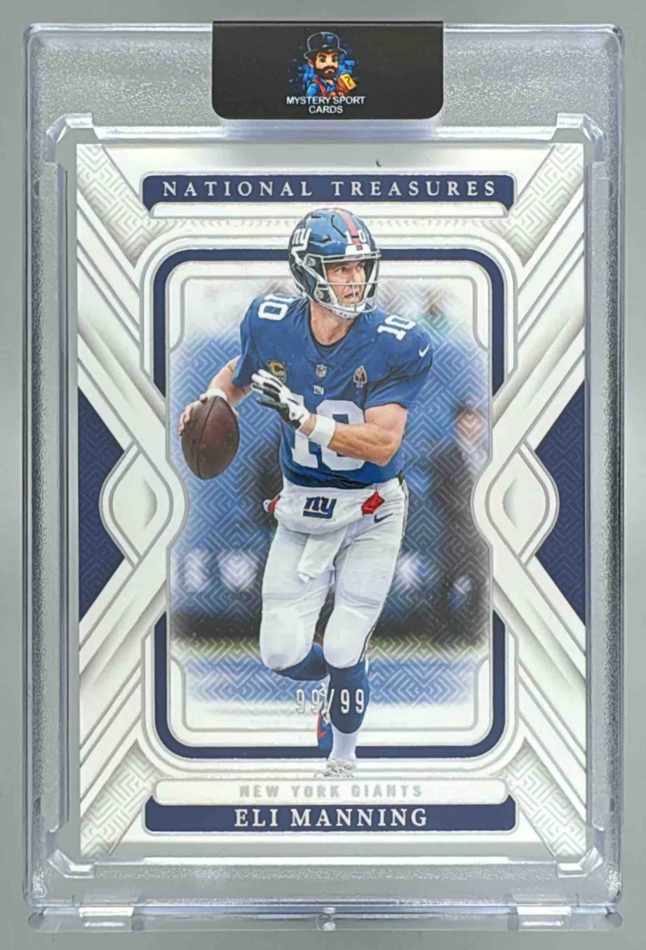 Card image for 2024 Panini Football National Treasures Eli Manning /99 #75 New York Giants