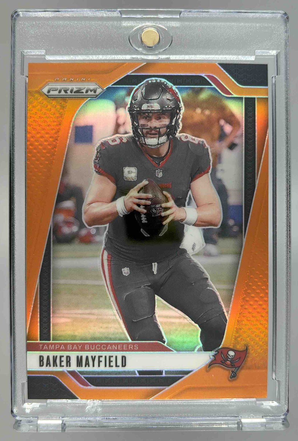 Card image for 2024 Panini Football Prizm Baker Mayfield Orange /249 #268 Tampa Bay Buccaneers