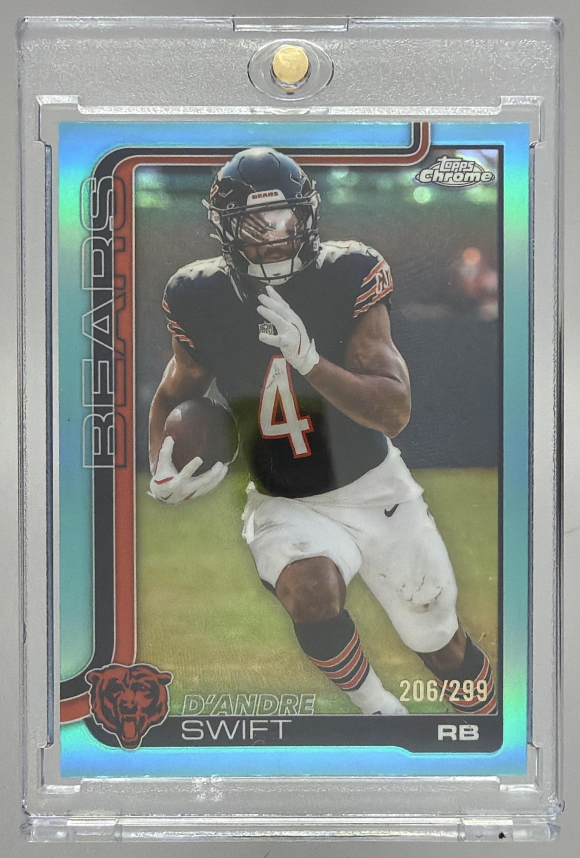 Card image for 2025 Topps Football Chrome D'Andre Swift Teal Refractor /299 #53 Chicago Bears
