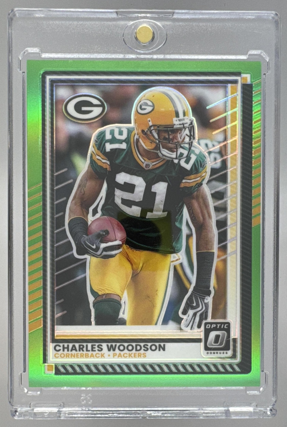 Card image for 2025 Panini Donruss Optic Charles Woodson Flex Prizm /199 #103 Packers