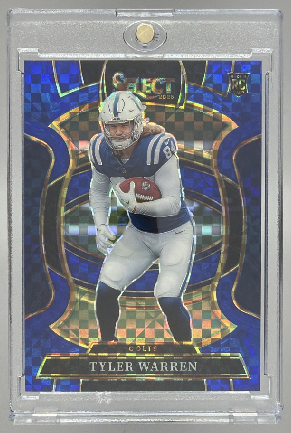 Card image for 2025 Panini Select Tyler Warren Concourse Blue Prizm /249 #33 RC Colts