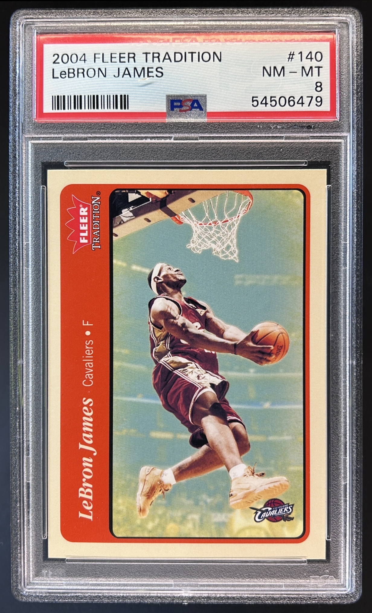 Card image for 2004-05 FLEER TRADITION LEBRON JAMES #140 PSA 8 CLEVELAND CAVALIERS