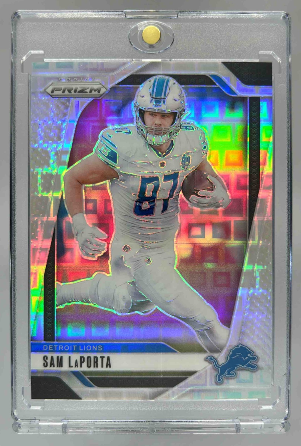 Card image for 2024 Panini Football Prizm Sam LaPorta Pandora /400 #96 Detroit Lions