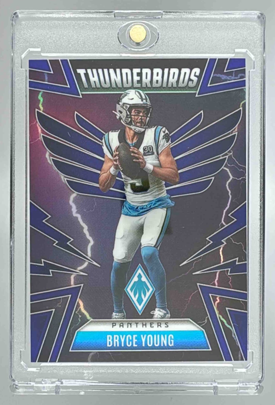 Card image for 2025 Panini Phoenix Bryce Young Thunderbirds Blue Prizm /199 #6 Panthers
