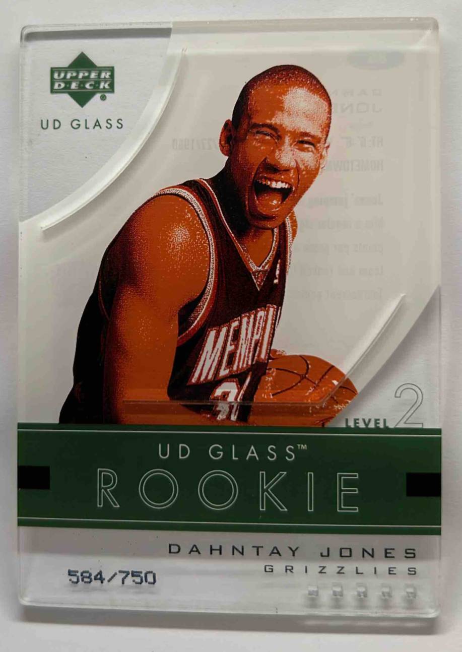 Card image for 2003-04 UPPER DECK GLASS DAHNTAY JONES 2003 /750 #85 ROOKIE RC MEMPHIS GRIZZLIES